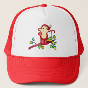 Boné Chapéu De Macaco Vermelho Cinto