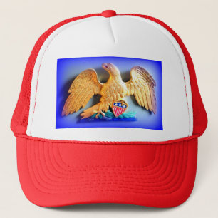 Boné chapéu de ouro patriótico vermelho branco e azul