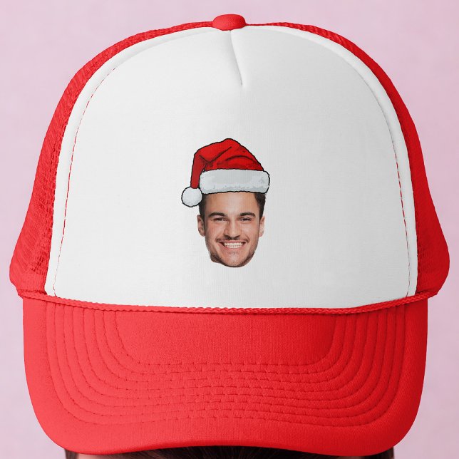 Boné Chapéu de Papai Noel com Foto Personalizada de Nat (Criador carregado)