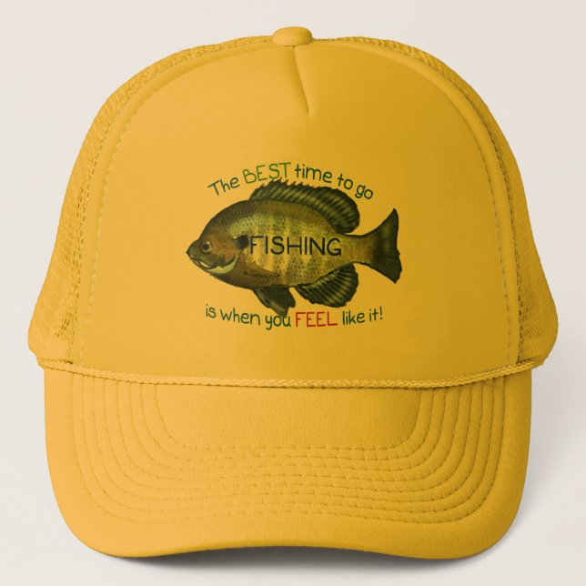 Boné Chapéu de Pesca Bluegill | Melhor Hora De Ir Pesca (Frente)