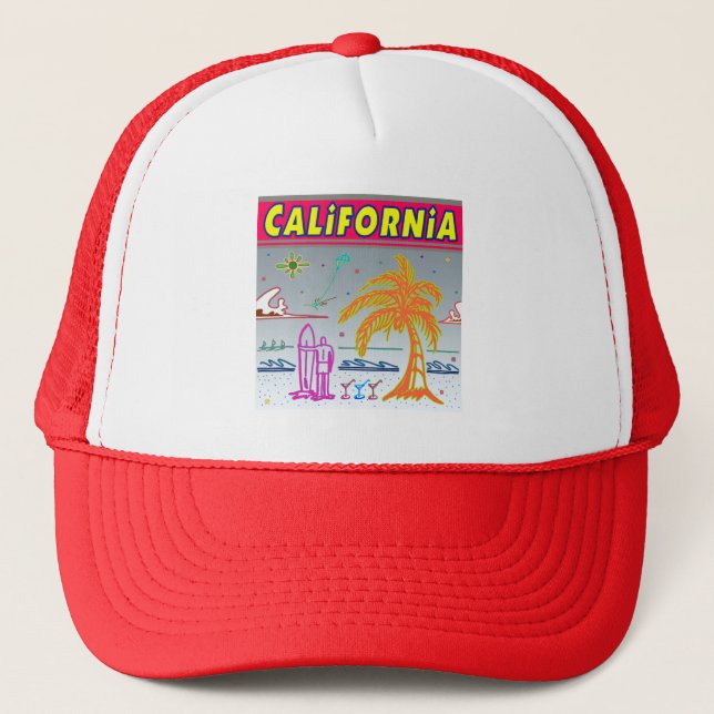 Boné Chapéu de Praia de Surfista "CALIFÓRNIA" (Frente)