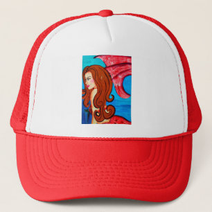 Boné chapéu de sereia ruiva