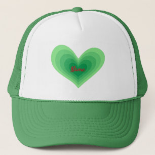 Boné Chapéu de Trucker do Coração Verde Sage