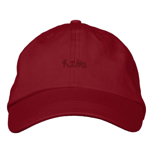 Boné Chapéu de Visor de Caminhoneiro KING Nome Vermelho (Frente)