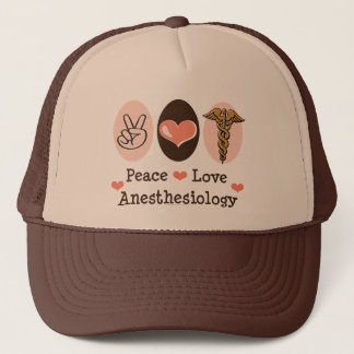 Boné Chapéu do Anesthesiology do amor da paz