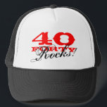 Boné Chapéu | do aniversário de 40 anos quarenta<br><div class="desc">Chapéu | do aniversário de 40 anos quarenta rochas! Número da idade de Personalizable. Refrigere a ideia bday do presente para a mamã,  o pai,  o tio etc.</div>
