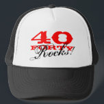 Boné Chapéu | do aniversário de 40 anos quarenta<br><div class="desc">Chapéu | do aniversário de 40 anos quarenta rochas! Número da idade de Personalizable. Refrigere a ideia bday do presente para a mamã,  o pai,  o tio etc.</div>