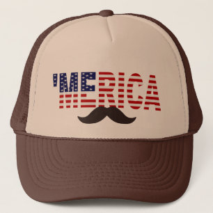 Boné 'Chapéu do bigode de Brown da bandeira de MERICA