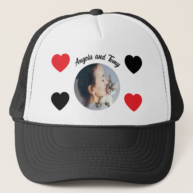 Boné Chapéu do Caminhoneiro do Cat Lover Personalizado  (Frente)