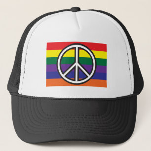 Boné Chapéu do camionista da bandeira da paz