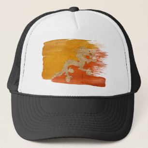 Boné Chapéu do camionista da bandeira de Bhutan