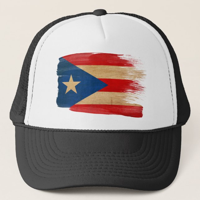 Boné Chapéu do camionista da bandeira de Puerto Rico (Frente)