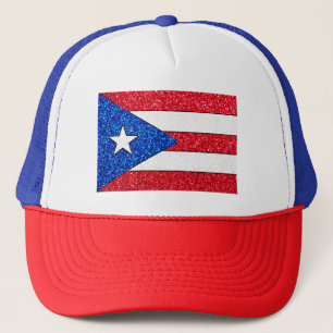Boné Chapéu do camionista da bandeira de Puerto Rico do