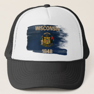 Boné Chapéu do camionista da bandeira de Wisconsin