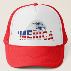 Boné Chapéu do camionista da bandeira do ` MERICA Eagl