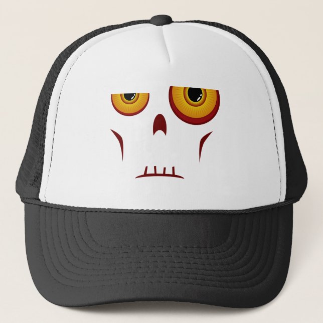 Boné Chapéu do camionista da cara longa do zombi (Frente)