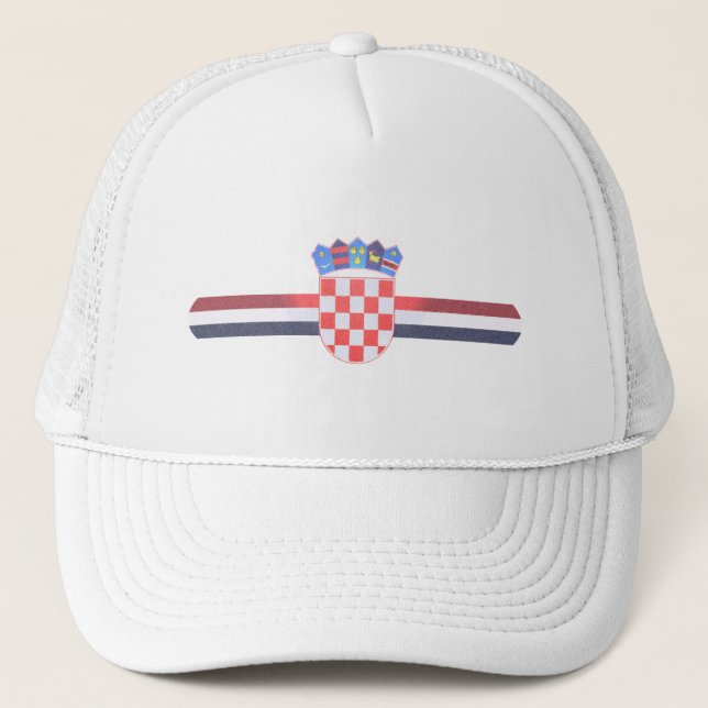 Boné Chapéu do camionista de Croatia - a bandeira (Frente)