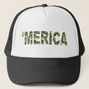 Boné 'Chapéu do camionista de MERICA Camo