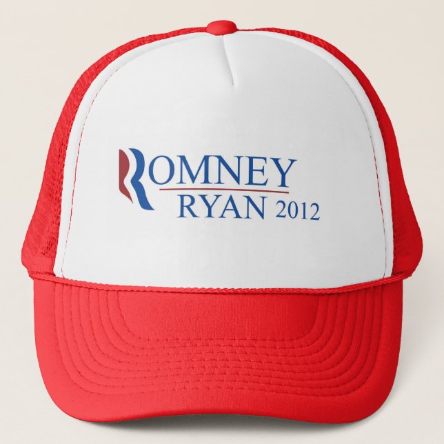 Boné Chapéu do camionista do vermelho de Romney Ryan (Frente)