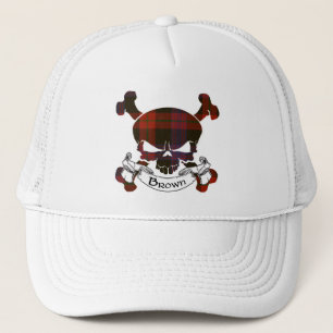 Boné Chapéu do Crânio de Tartan Brown