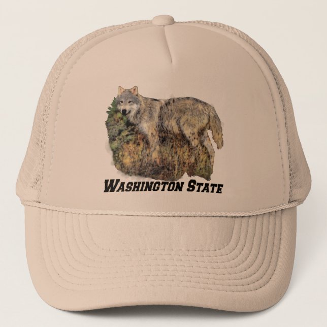 Boné Chapéu do estado de Washington (lobo) (Frente)