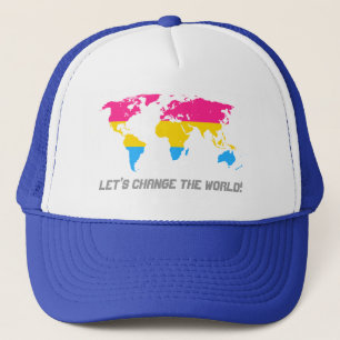 Boné Chapéu do mapa mundial do orgulho pansexual