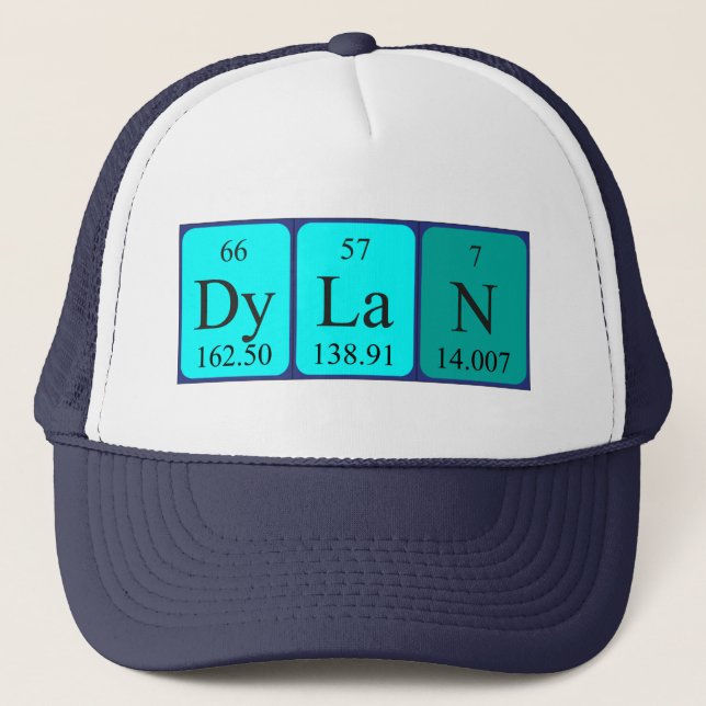 Boné Chapéu do nome da mesa periódica de Dylan (Frente)