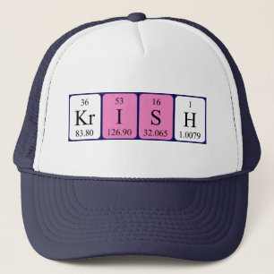 Boné Chapéu do nome da mesa periódica de Krish