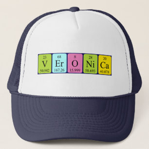 Boné Chapéu do nome da mesa periódica do Veronica