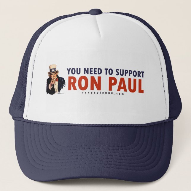Boné Chapéu do tio Sam de Ron Paul (Frente)