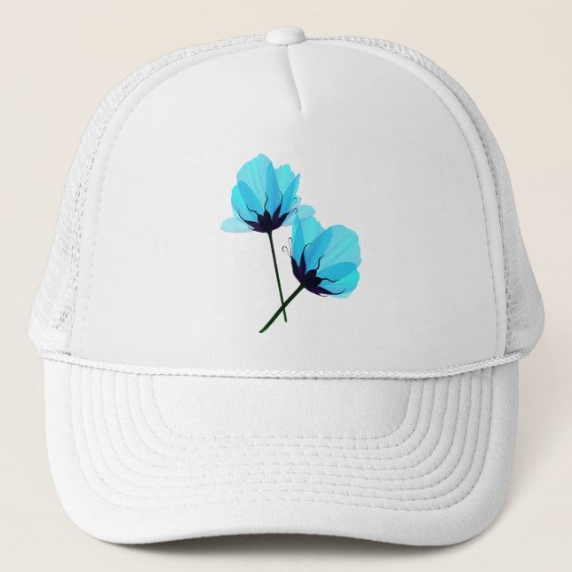 Boné Chapéu elétrico de duas flores do azul (Frente)