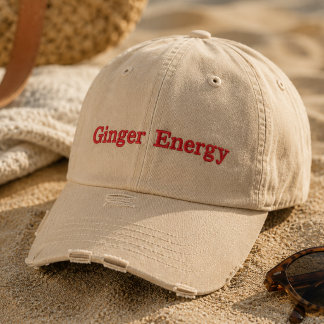 Boné Chapéu Embroidered Ginger Energy | Chapéu engraçad