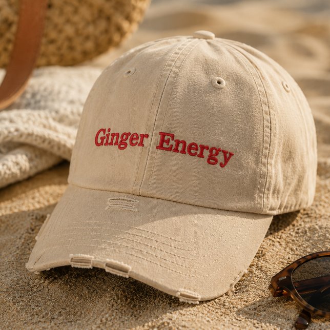 Boné Chapéu Embroidered Ginger Energy | Chapéu engraçad (Criador carregado)