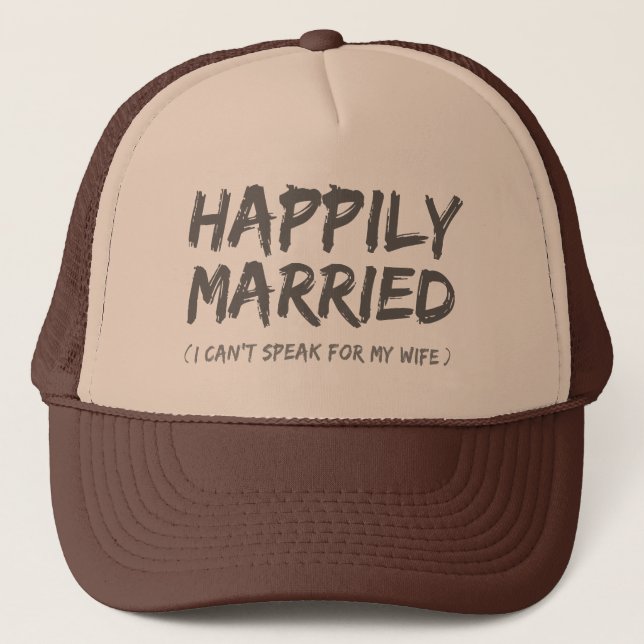 Boné Chapéu engraçado feliz casado (Frente)