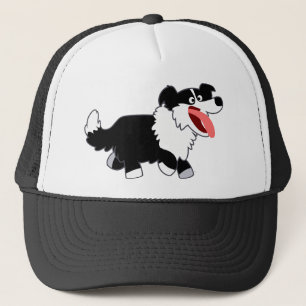 Boné Chapéu feliz bonito de border collie dos desenhos