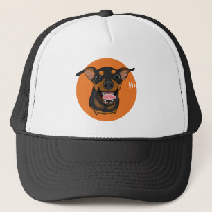 Boné Chapéu feliz do camionista do Pinscher diminuto d