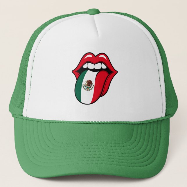 Boné Chapéu Língua da Bandeira do México – Fã Divertido (Frente)