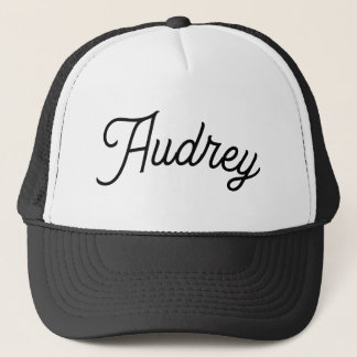 Boné Chapéu Nome Audrey Preta e Branca Neutro Elegante