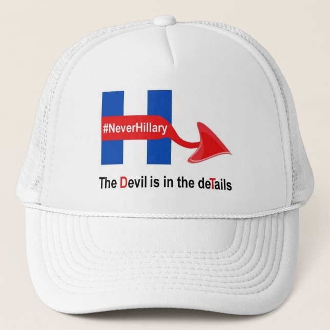 Boné Chapéu Nunca Hillary O Diabo Detalhes (Frente)
