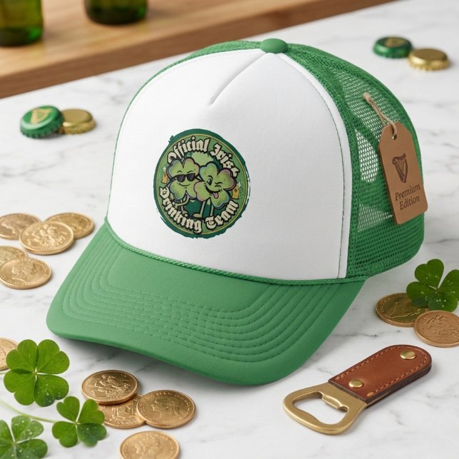 Boné Chapéu Oficial da Equipe de Bebedores Irlandeses D (Criador carregado)