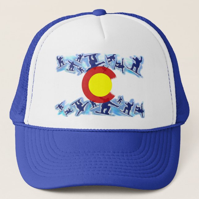 Boné Chapéu orgulhoso da bandeira do snowboarder de (Frente)