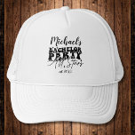 Boné Chapéu Personalizado | Despedida de solteiro Todas<br><div class="desc">Chapéu Personalizado | O Bachelor Party All Stars Personalised Hats são os guardas perfeitos para seus amigos se lembrarem de seu dia especial. Saúde a uma divertida e memorável despedida de solteiro do STARS! Adicione seu texto personalizado a este design usando as caixas "Editar este modelo design" no lado direito...</div>