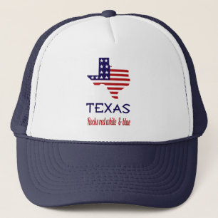 Boné Chapéu Texas Rocks Vermelho Branco & Azul