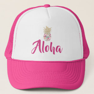 Boné Chapéu tropical do camionista do rosa e do abacax