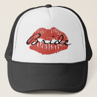 Boné Chapéu vermelho da noiva do beijo dos lábios