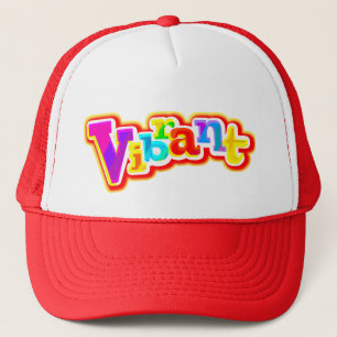 Boné Chapéu vermelho e branco, gráfico vibrante
