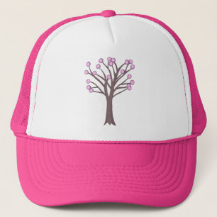 Boné Chapéus de Árvore de Bolinhas Rosa em Camadas