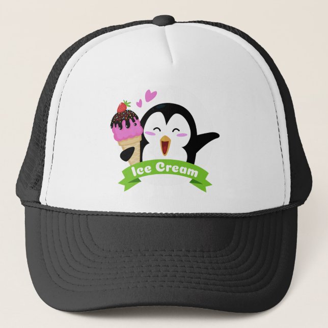 Boné Chapéus de pinguim sorvete (Frente)