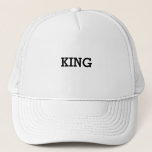 Boné Chapéus Personalizados Rei Texto Branco para Camin
