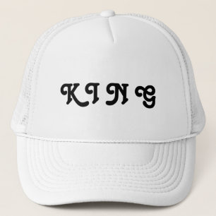 Boné Chapéus Personalizados Rei Texto Branco para Camin